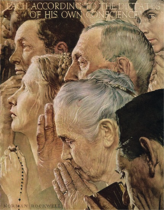 Norman Rockwell Freedom of Worship
